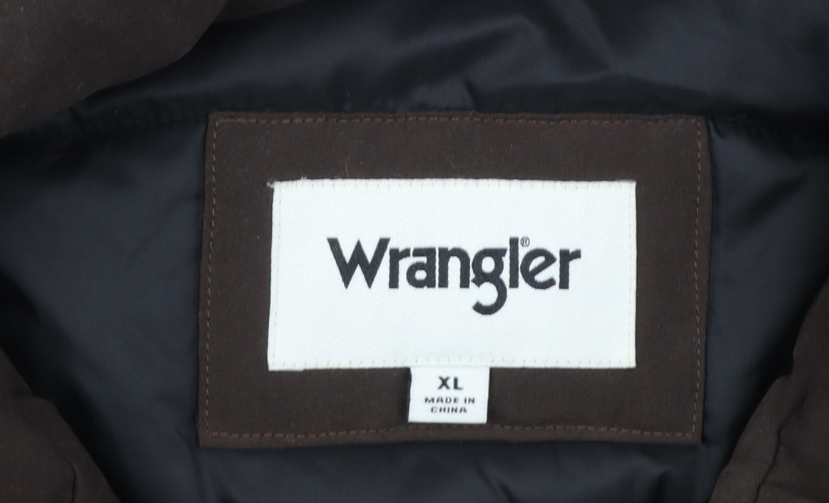Wrangler Men's Brown XL Regular Fit Lined Parka Jacket