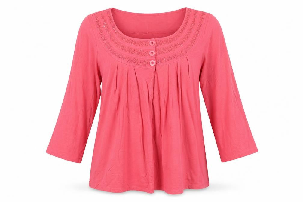 Marks & Spencer Women Pink Cotton Tunic Blouse UK 14