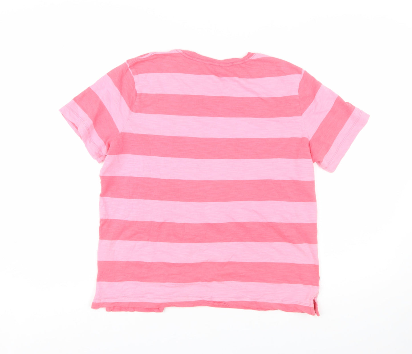 Marks and Spencer Women’s Pink Striped Cotton T-Shirt Size 12