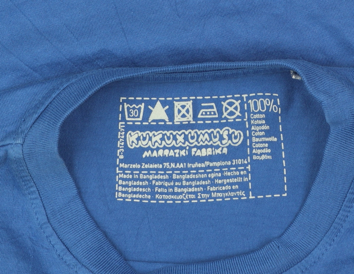 Kukuxumusu Men's Blue XL Graphic Print Cotton Crew Neck T-Shirt