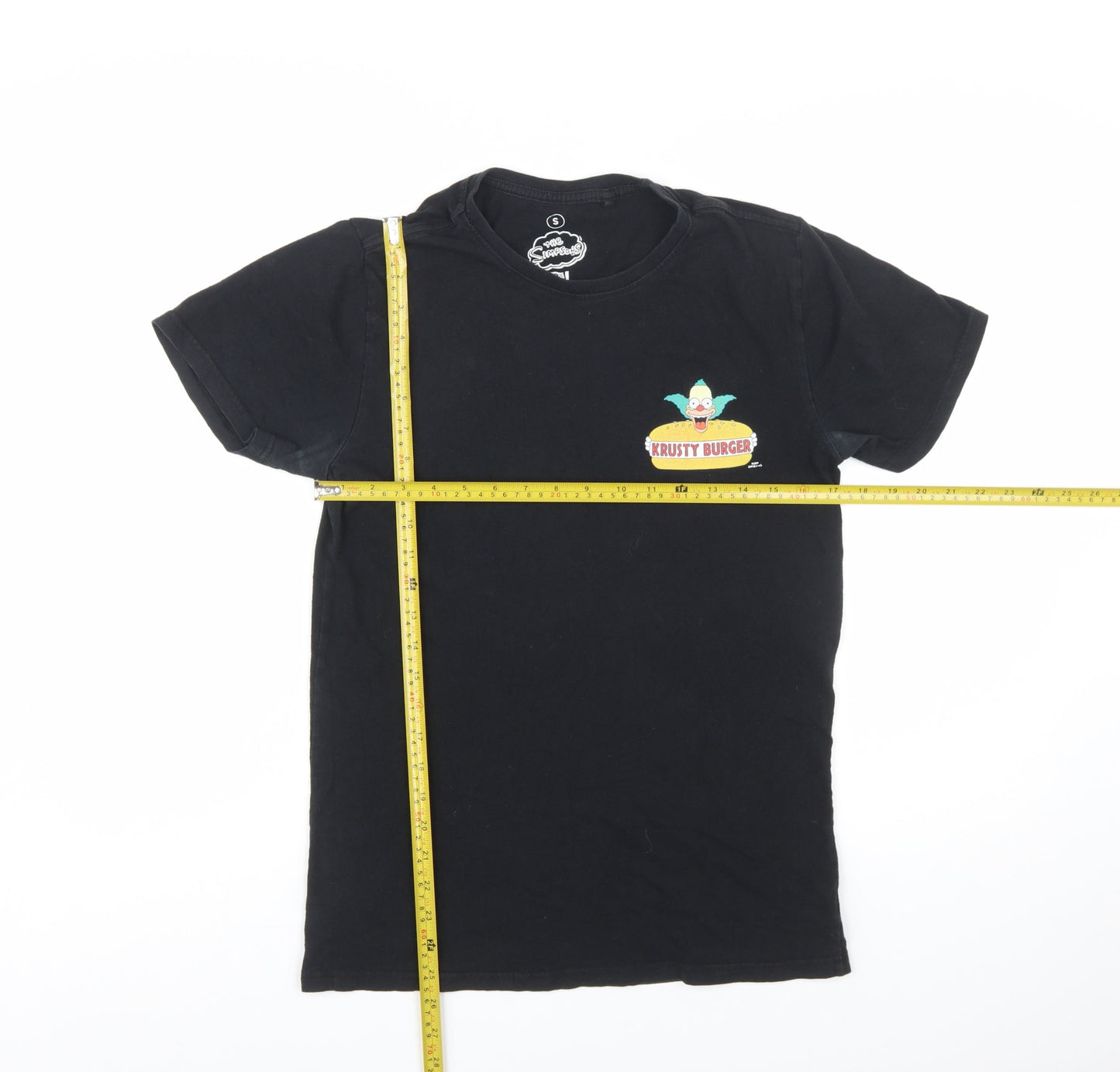 The Simpsons Men's Black Krusty Burger Graphic T-Shirt Size S