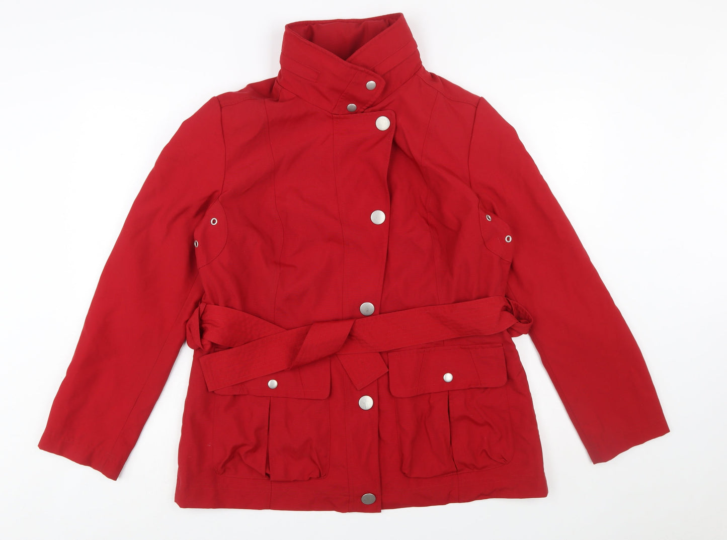 Marks and Spencer Women's Red Belted Parka Jacket UK 14