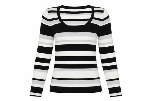 Oasis Women’s Multicoloured Striped Scoop Neck Jumper Size S