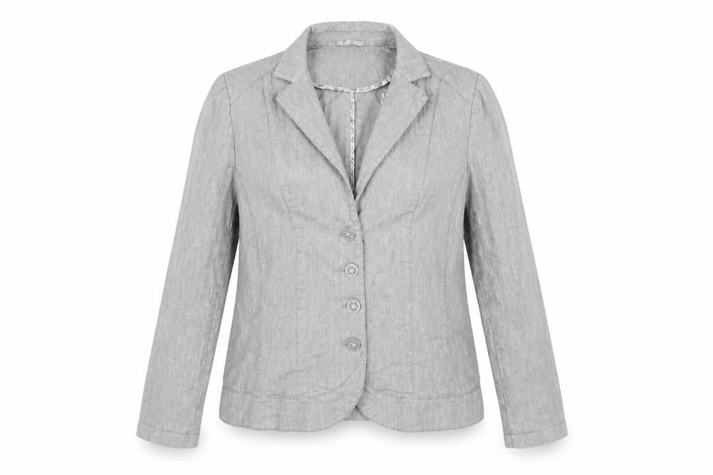 Marks & Spencer Per Una Grey Linen Blend Blazer Womens Size 16