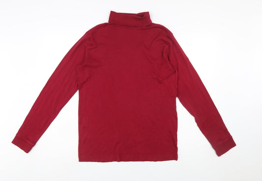 Cotton Traders Women’s Red Roll Neck Long Sleeve T-Shirt Size L
