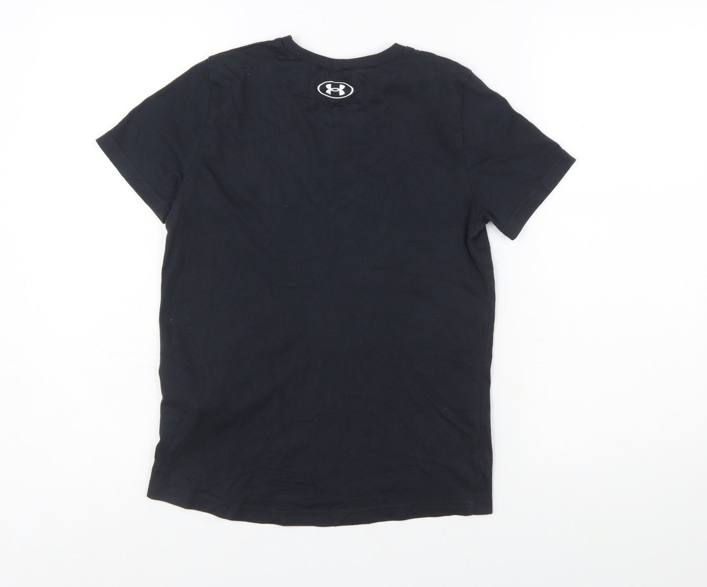 Under Armour Boys Black Graphic Logo T-Shirt Size 10-11 Years Loose Fit