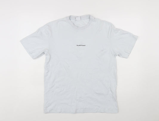 Zara Women White Cotton Short Sleeve Basic T-Shirt Size S