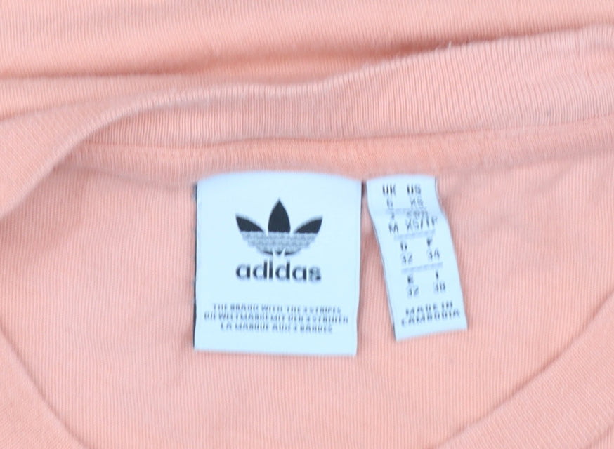 Adidas Womens Coral T-Shirt Medium Short Sleeve Crew Neck Casual Top