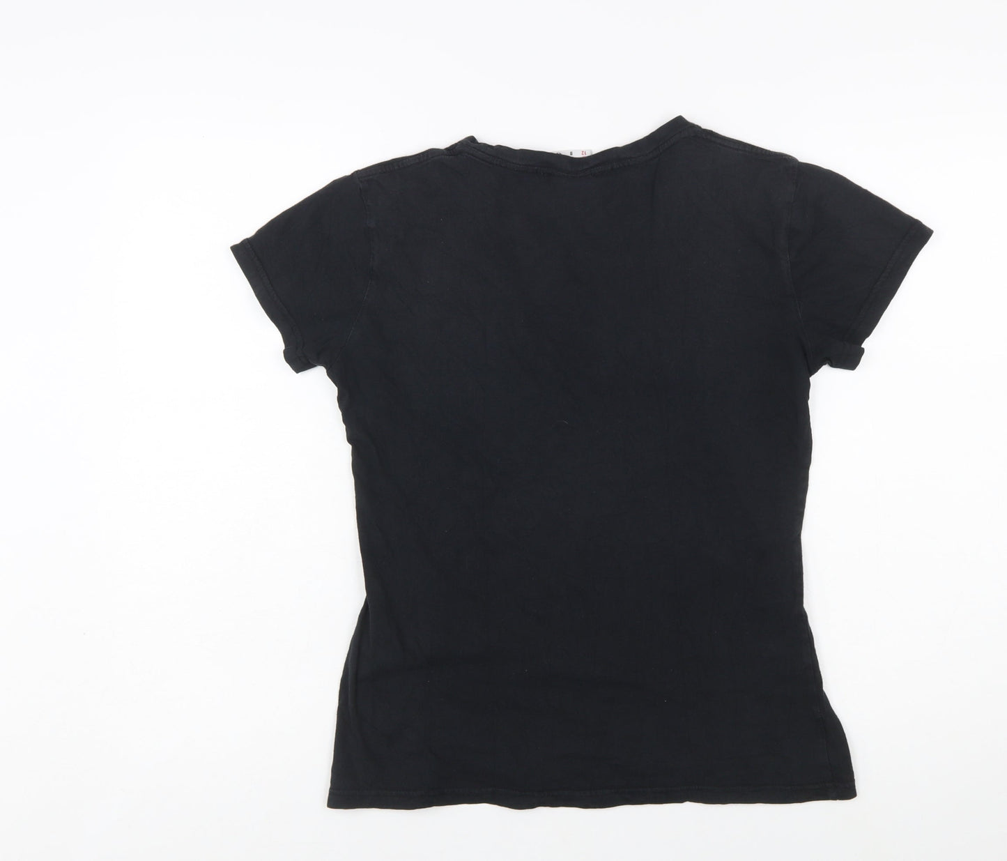 Lee Cooper Womens Black Basic Cotton T-Shirt Size 12