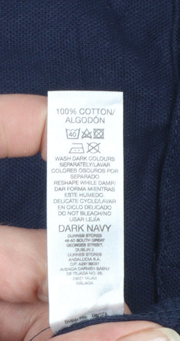 Dunnes Stores Men's Dark Navy Regular Fit Cotton Polo Shirt XXXL