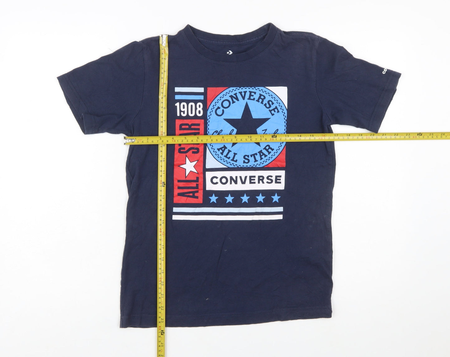 Converse Boys Blue Logo Graphic T-Shirt 12-13 Years Casual Cotton Top