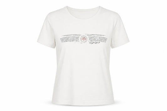 Canyon Women White Rhinestone Logo Short Sleeve Stretch T-Shirt Size 10