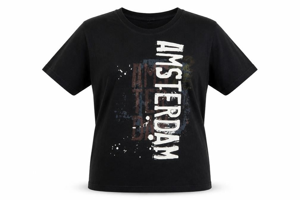 Fox Originals Unisex Black Amsterdam Graphic Cotton T-Shirt M