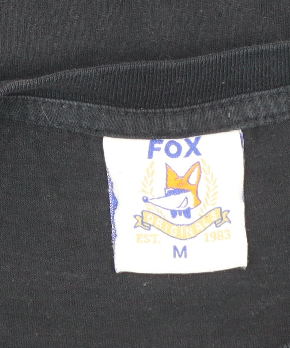 Fox Originals Unisex Black Amsterdam Graphic Cotton T-Shirt M