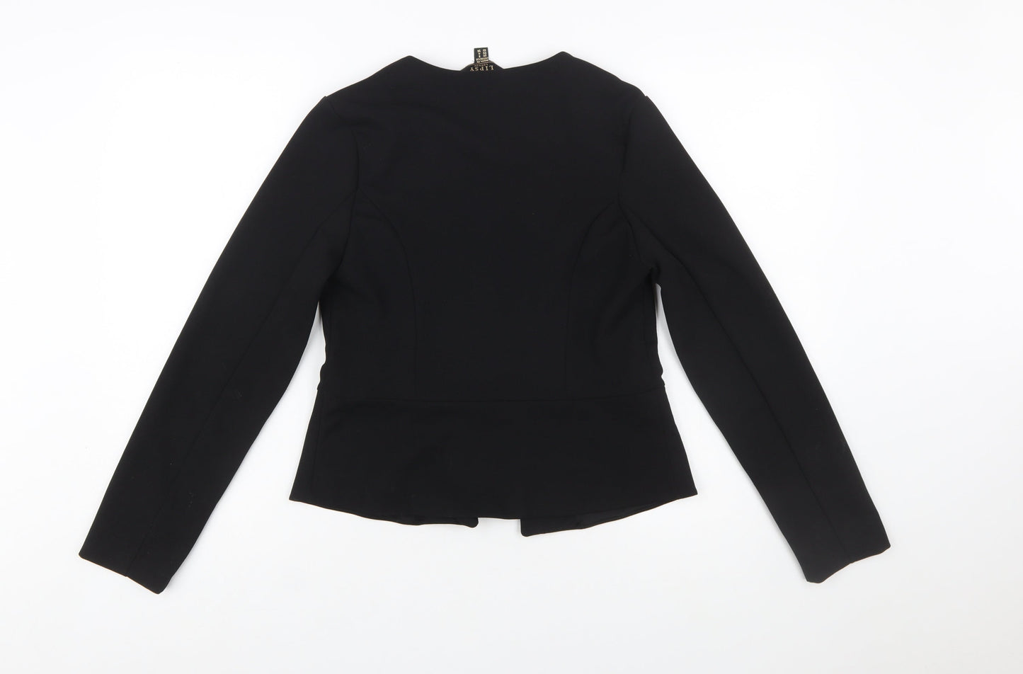 Lipsy Women Black Size 8 Tailored Open Front Suit Jacket
