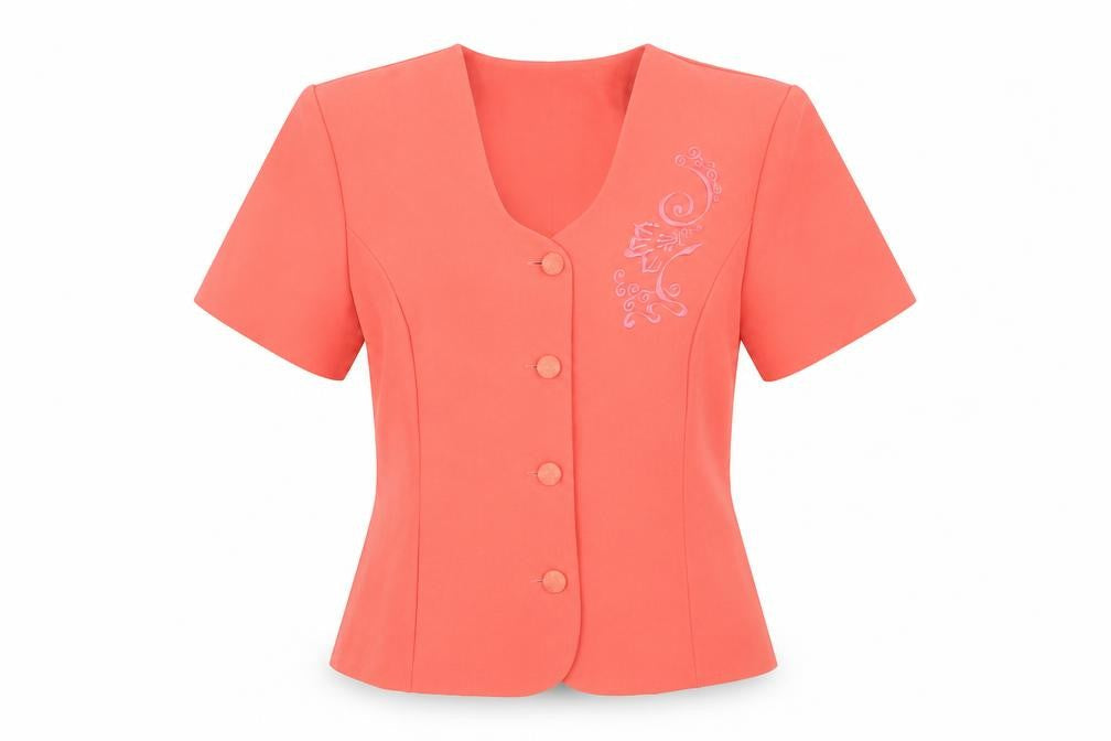 Park Lane at Leonella Womens Pink Size 12 Short Sleeve Suit Top