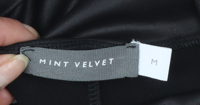 Mint Velvet Women Black Medium High Rise Polyester Leggings