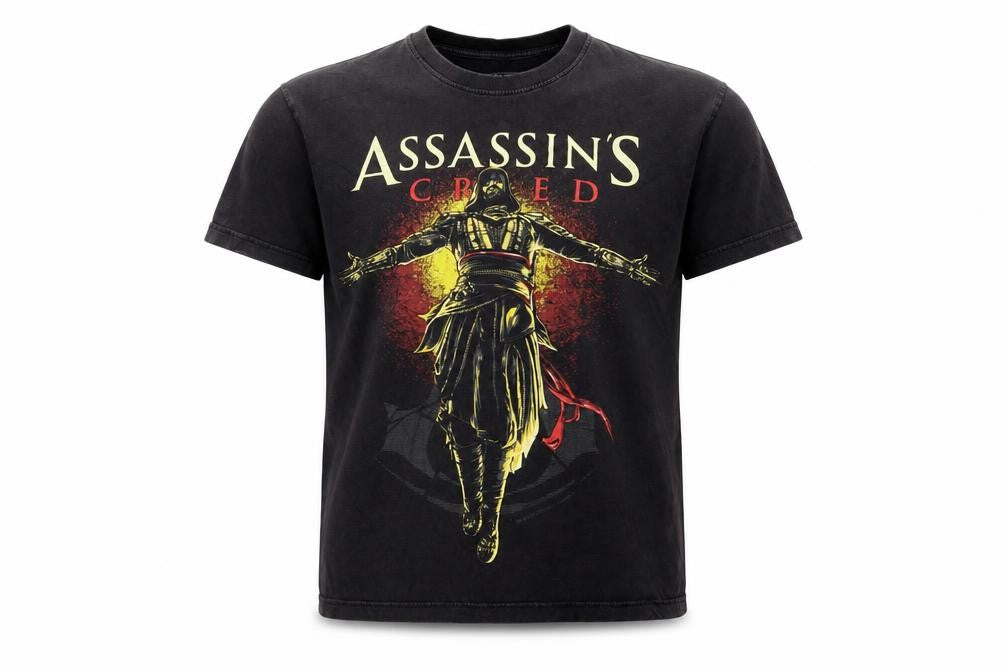 Black T Men’s Black Assassin’s Creed Graphic Cotton T-Shirt M