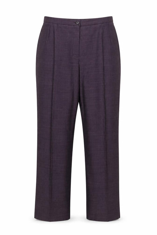Marks and Spencer Womens Purple Wool Blend Pleated Dress Trousers UK 14