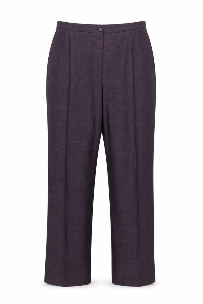 Marks & Spencer Womens Purple Wool Blend Pleated Dress Trousers UK 14