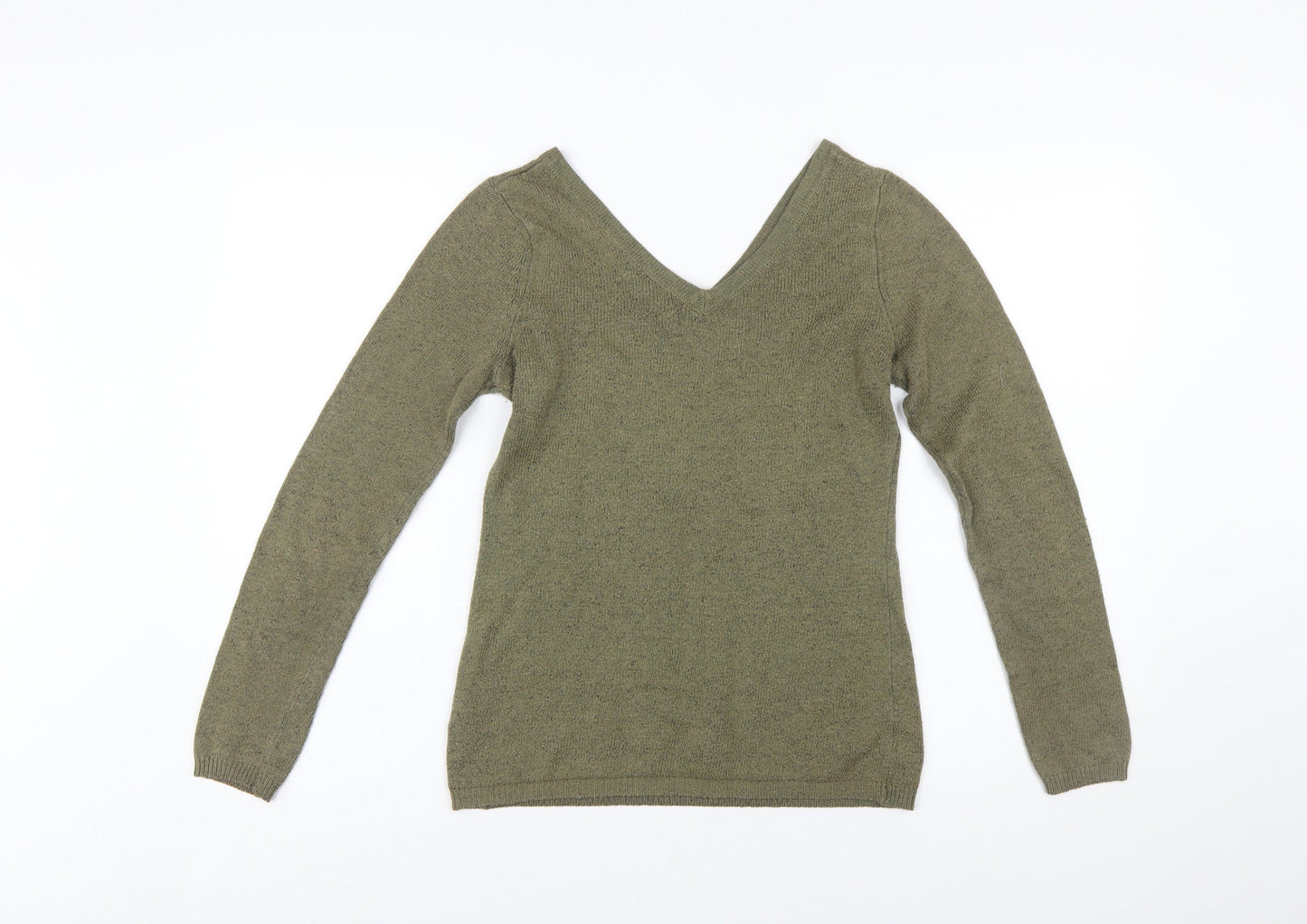Old Navy Women’s Green V-Neck Long Sleeve Knit Jumper Size M