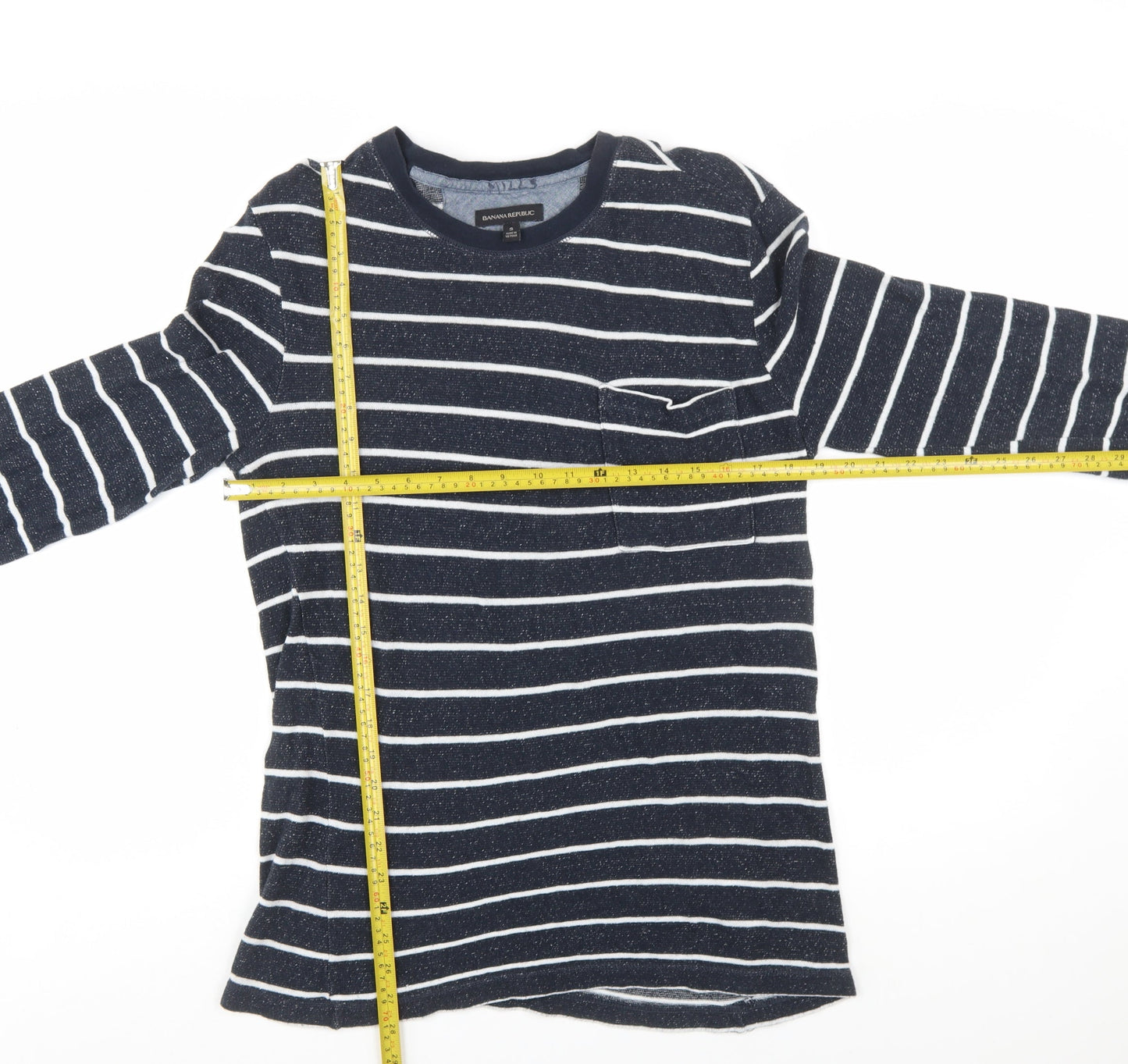 Banana Republic Women's Navy Striped Cotton Jumper Size S