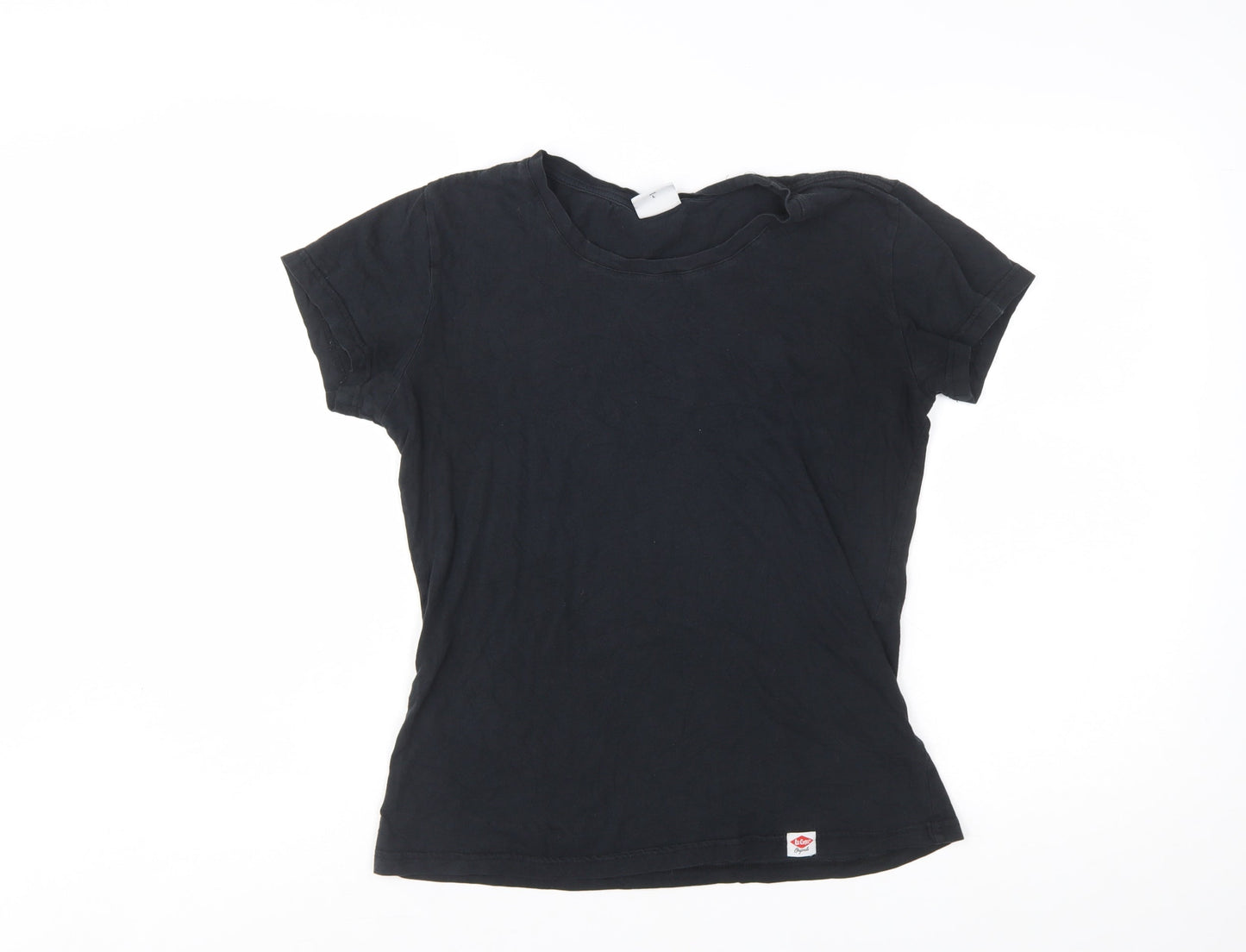 Lee Cooper Womens Black Cotton Basic Short Sleeve T-Shirt Size 12