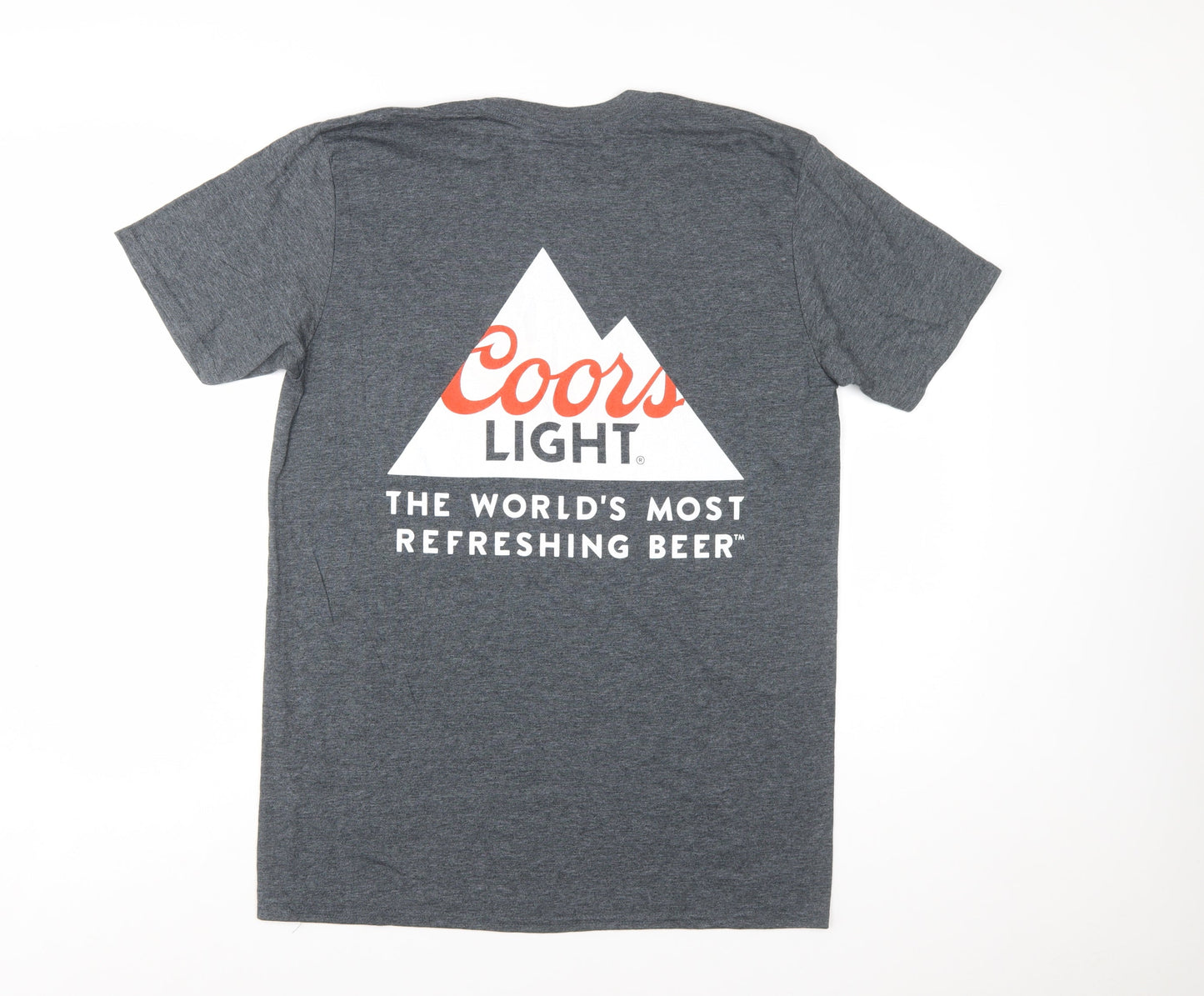 Gildan Men's Grey Coors Light Graphic Short Sleeve T-Shirt Size L