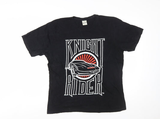 Knight Rider Men's Black Large Graphic Movie Car T-Shirt 100% Cotton