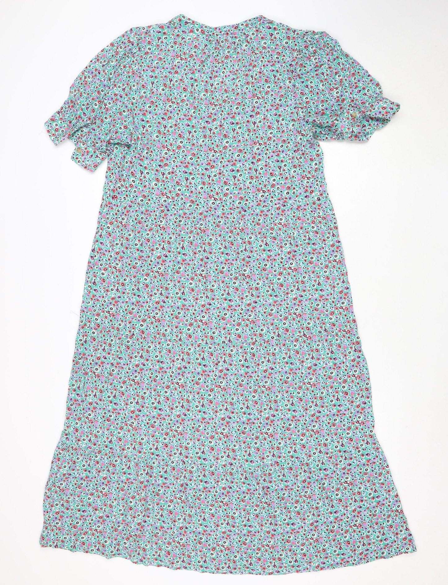 Marks and Spencer Women’s Multicoloured Floral Midi Fit & Flare Dress Size 12