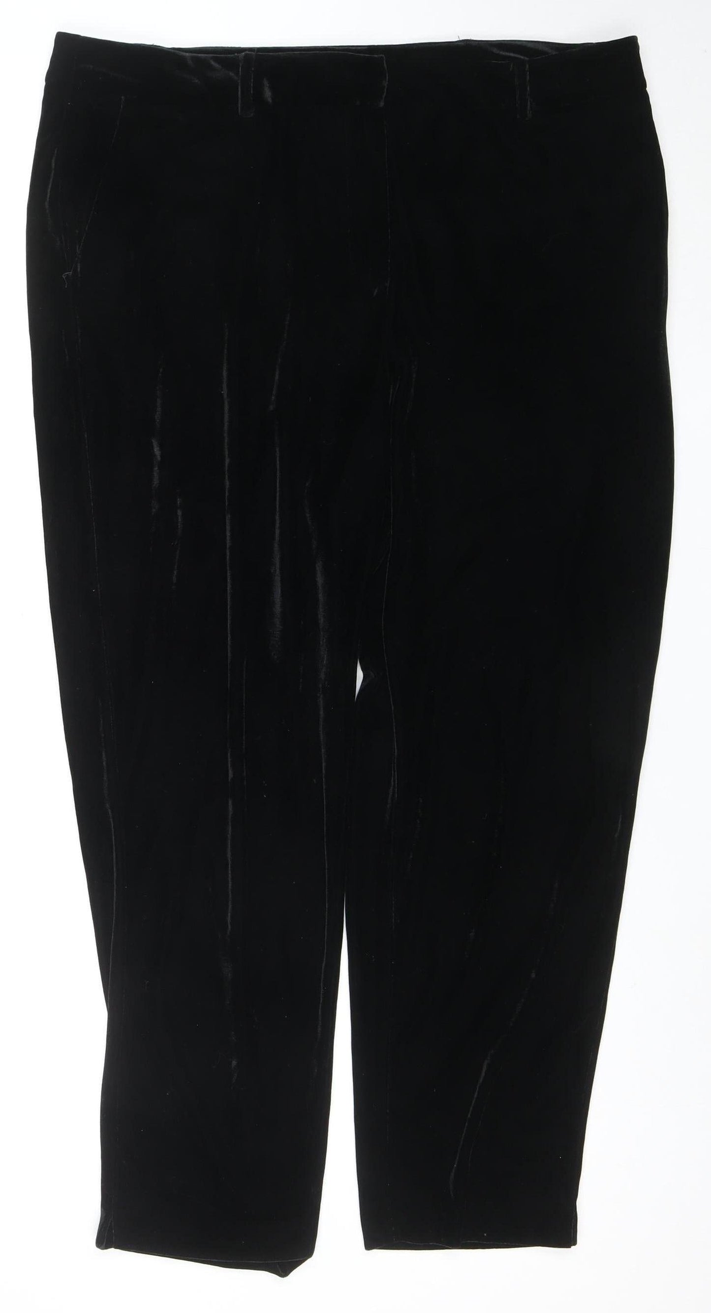 Dorothy Perkins Womens Black Velvet Trousers Size 18