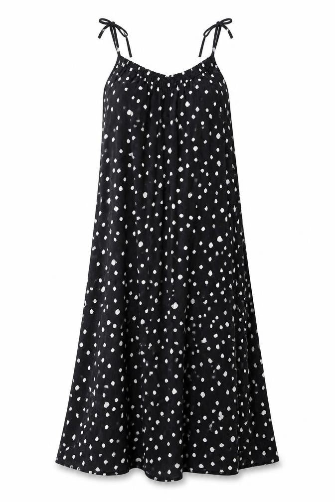 Grace & Mila Women's Black Polka Dot Halter Slip Dress L