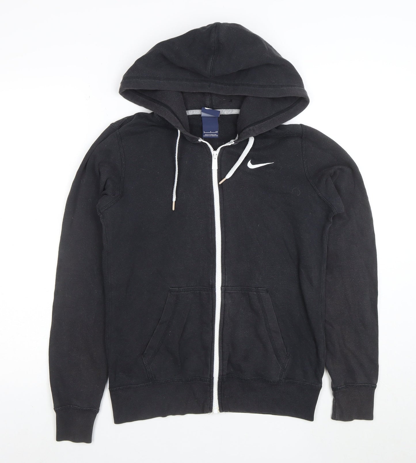 Nike Women's Black Small Full Zip Hoodie Sweatshirt Cotton Blend