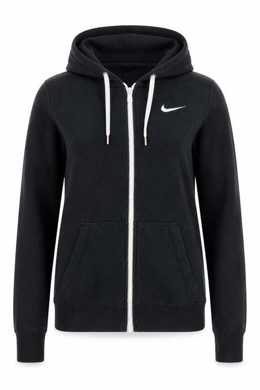 Nike Women's Black Small Full Zip Hoodie Sweatshirt Cotton Blend