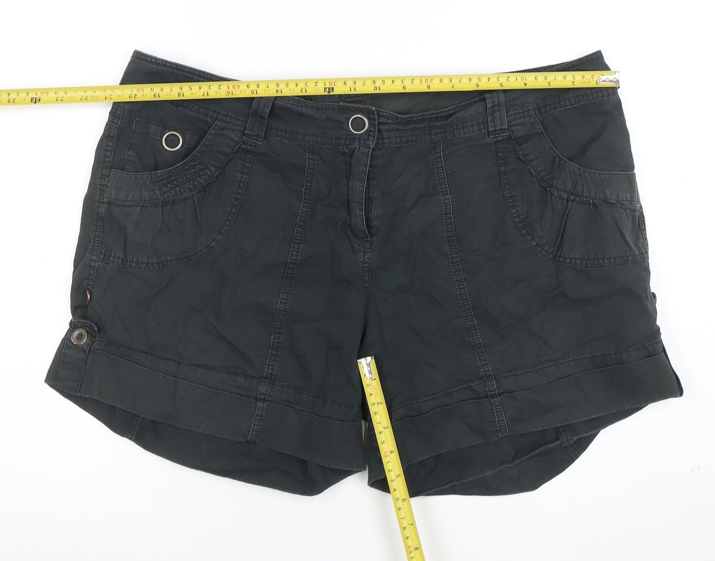 Dorothy Perkins Women's Black Size 20 Cargo Cotton Shorts