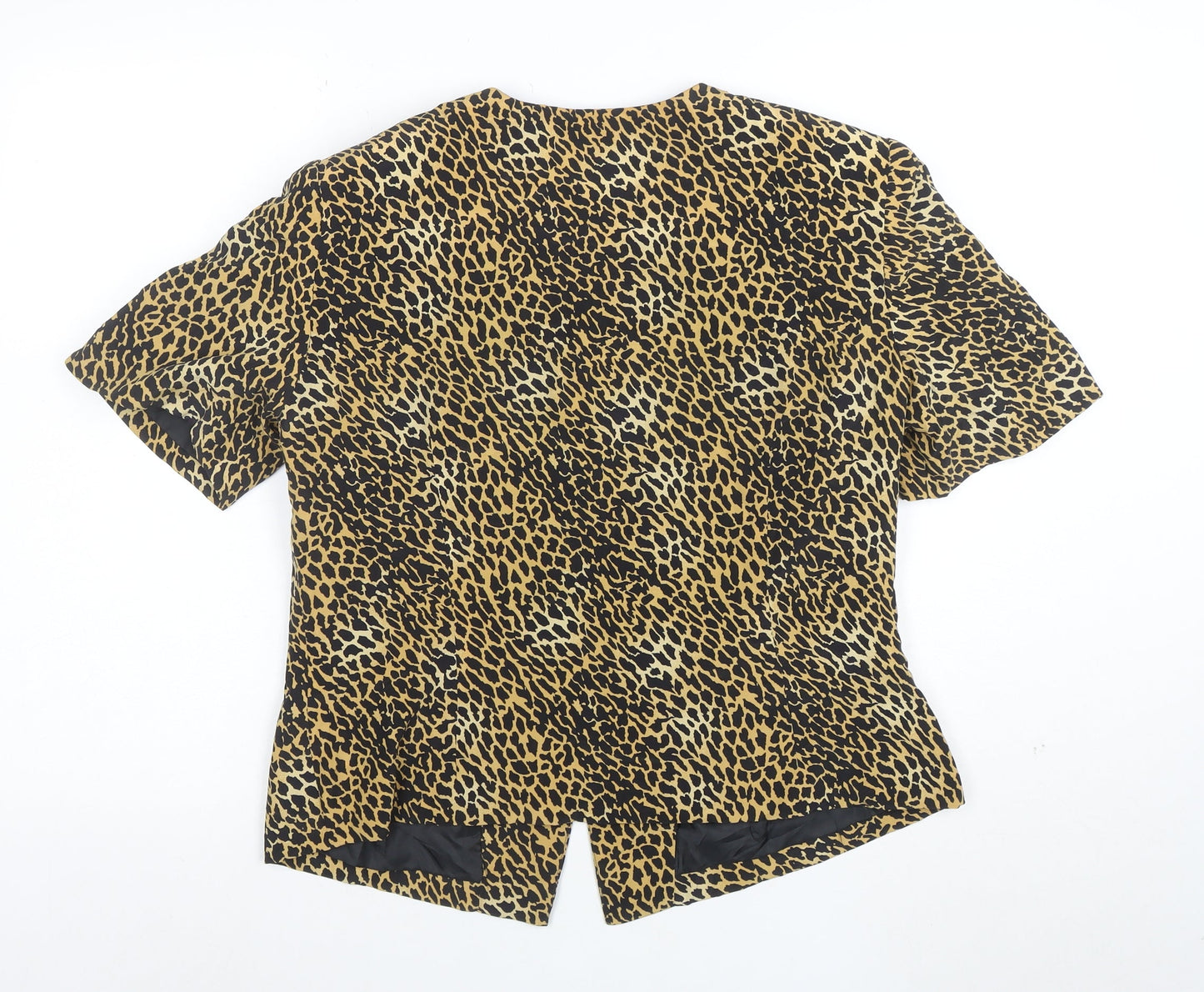 Silks by Joan Leslie Women's Brown Leopard Print Silk Jacket Size 12