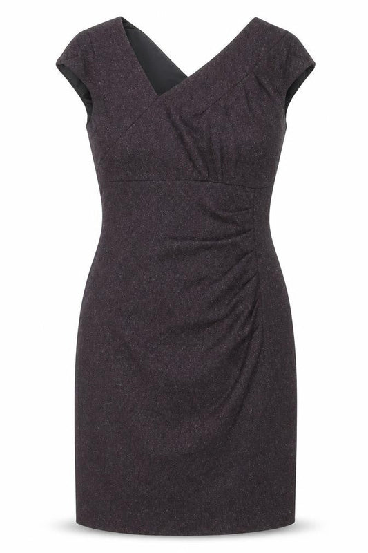 L.K. Bennett Women's Brown Wool Blend Ruched Sheath Dress Size 6
