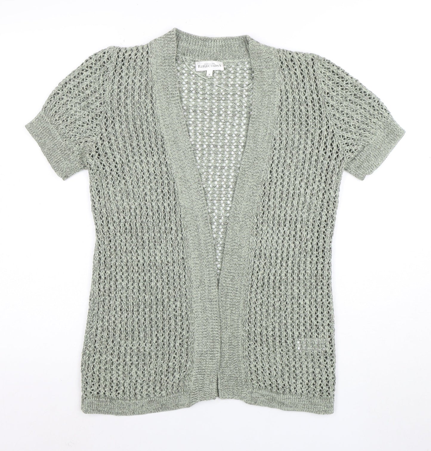 Northern Reflections Women’s Grey Open-Knit Short Sleeve Cardigan S
