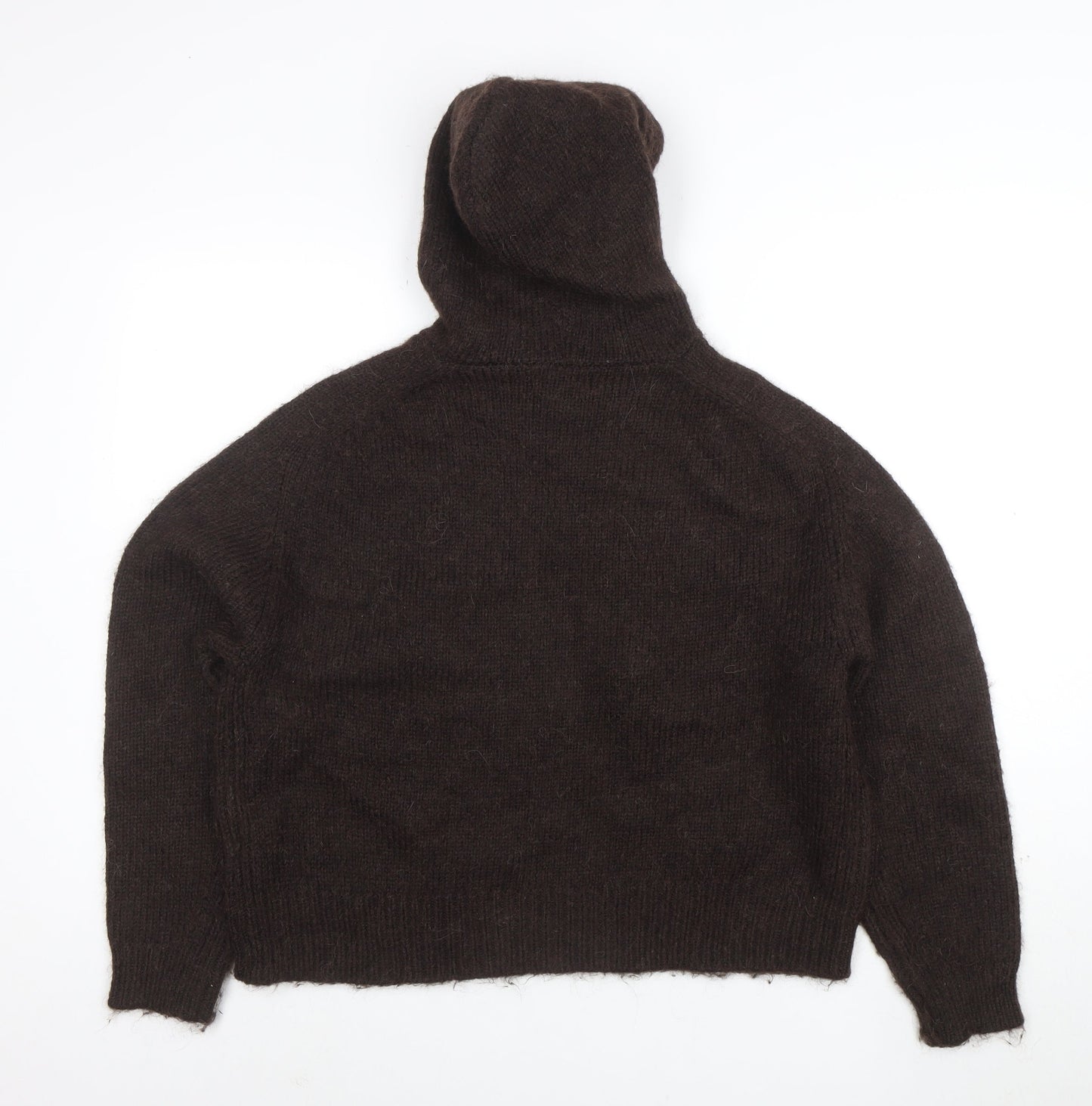 Per Una Women Brown Alpaca Blend Hooded Knit Jumper Size M