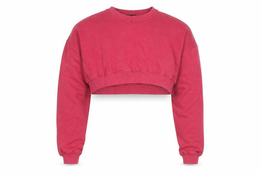 PrettyLittleThing Women’s Pink Cropped Pullover Sweatshirt Size L