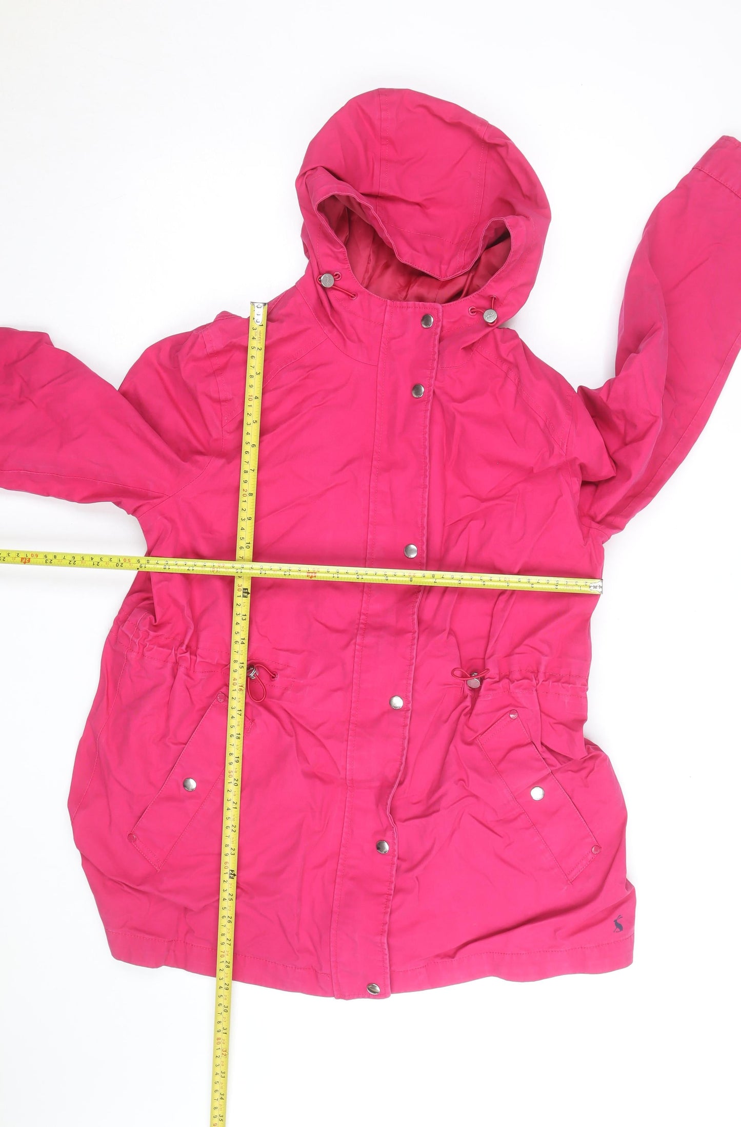 Joules Women’s Pink Hooded Waterproof Rain Coat Jacket Size 16
