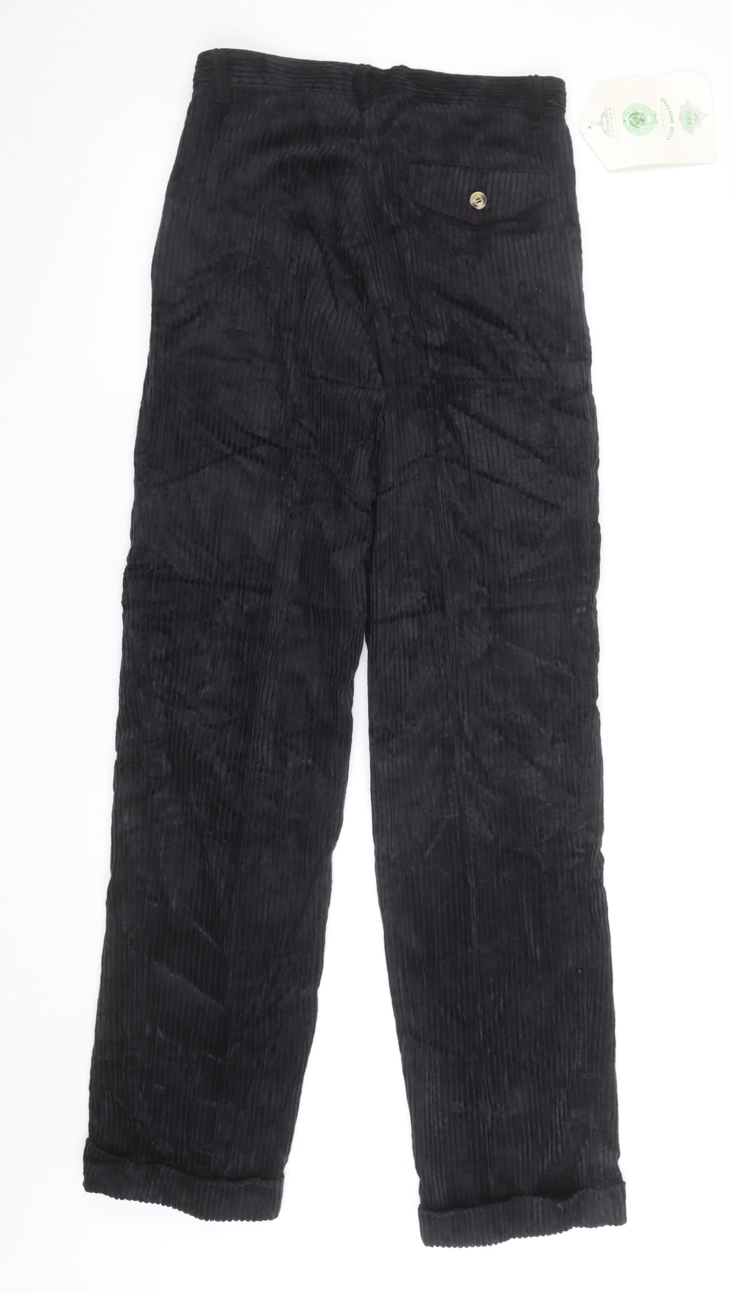 Club Montana Men's Black Corduroy Trousers Size 30x33 Regular Fit