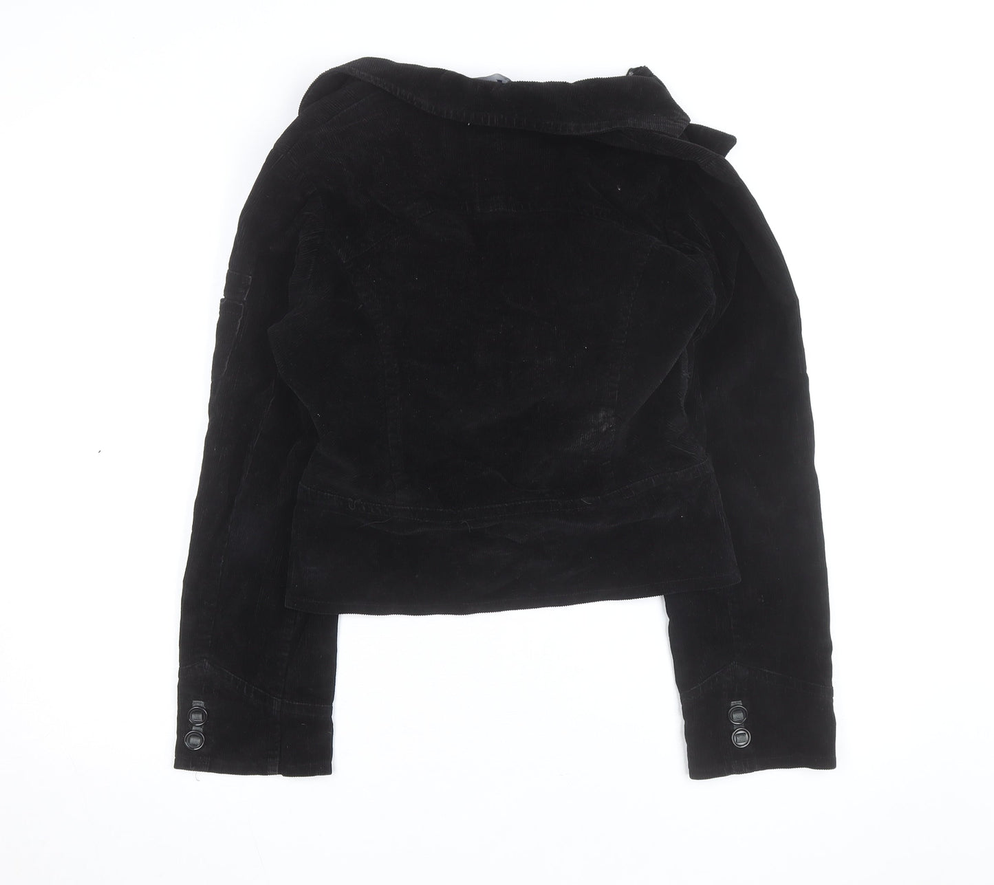 LJR Womens Black Corduroy Blazer Jacket Size 12 Classic Style