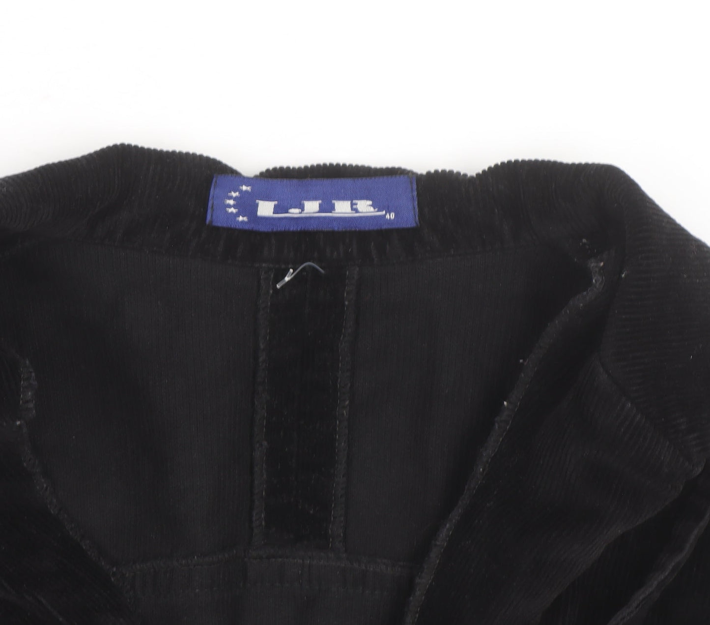 LJR Womens Black Corduroy Blazer Jacket Size 12 Classic Style