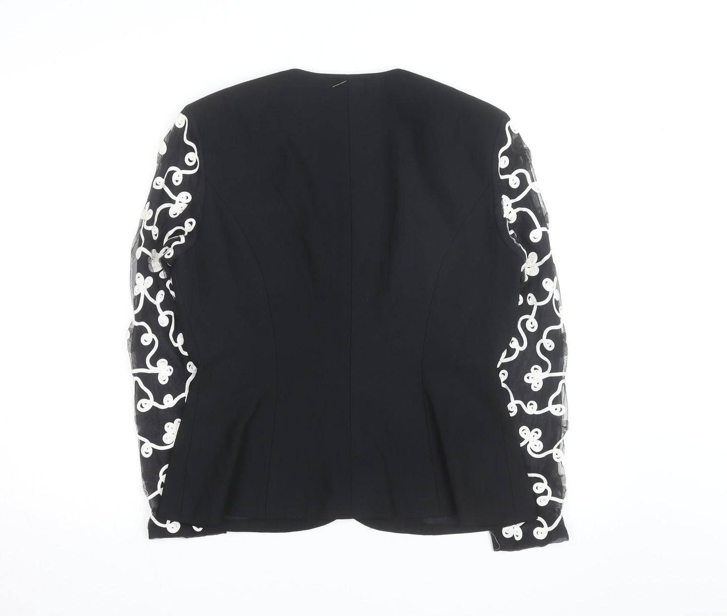 Carmen Toranzo Black Embroidered Blazer Women’s Size 12 Formal Jacket