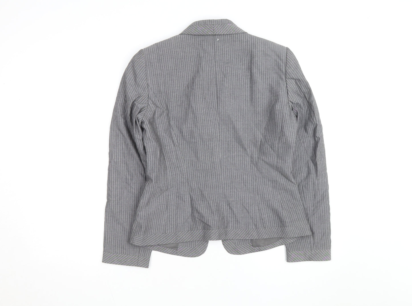 Tahari Arthur S. Levine Womens Grey Pinstripe Blazer Size 10