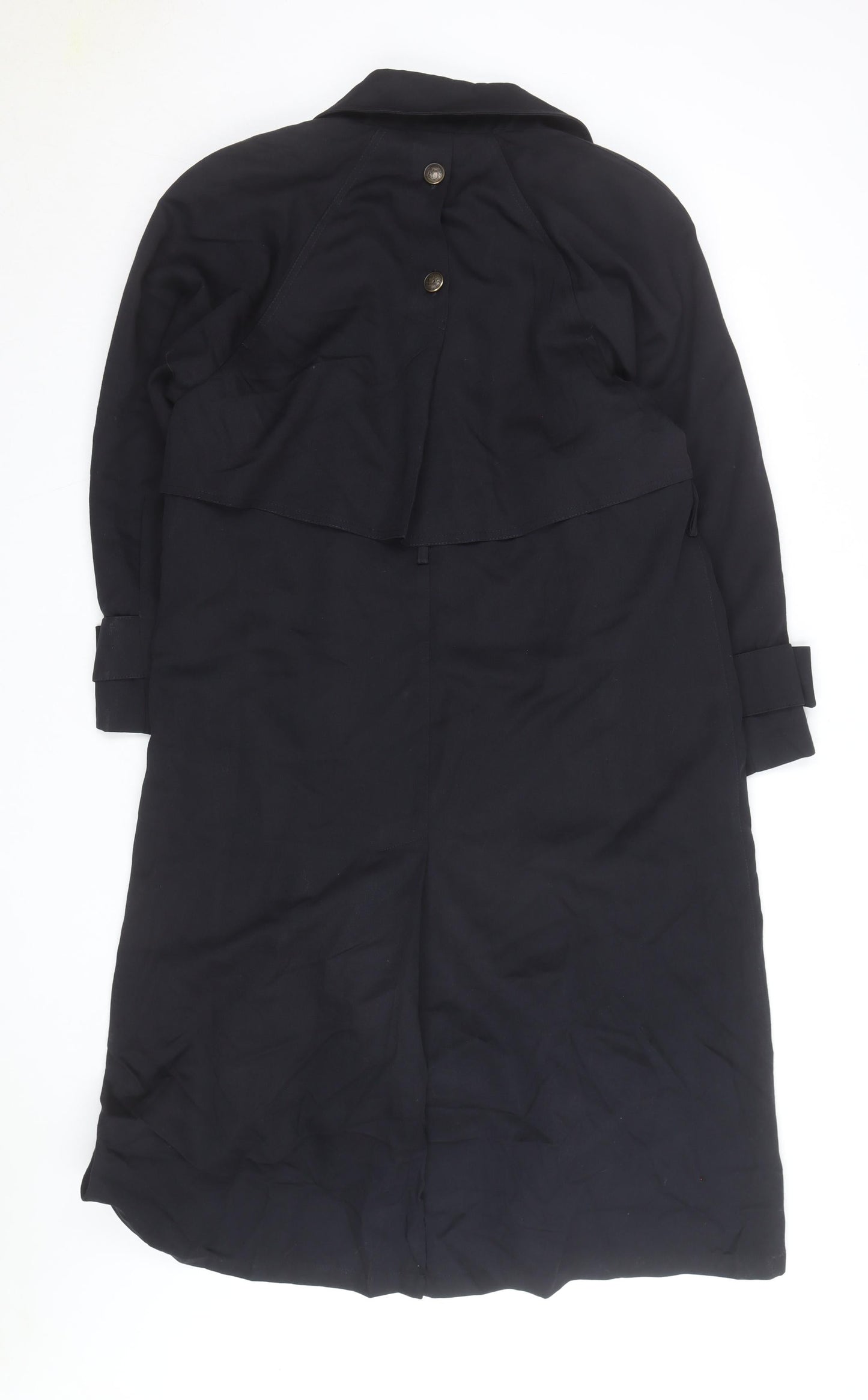 London Fog Women's Black Trench Coat Size 6 Regular Long Lined Classic Style