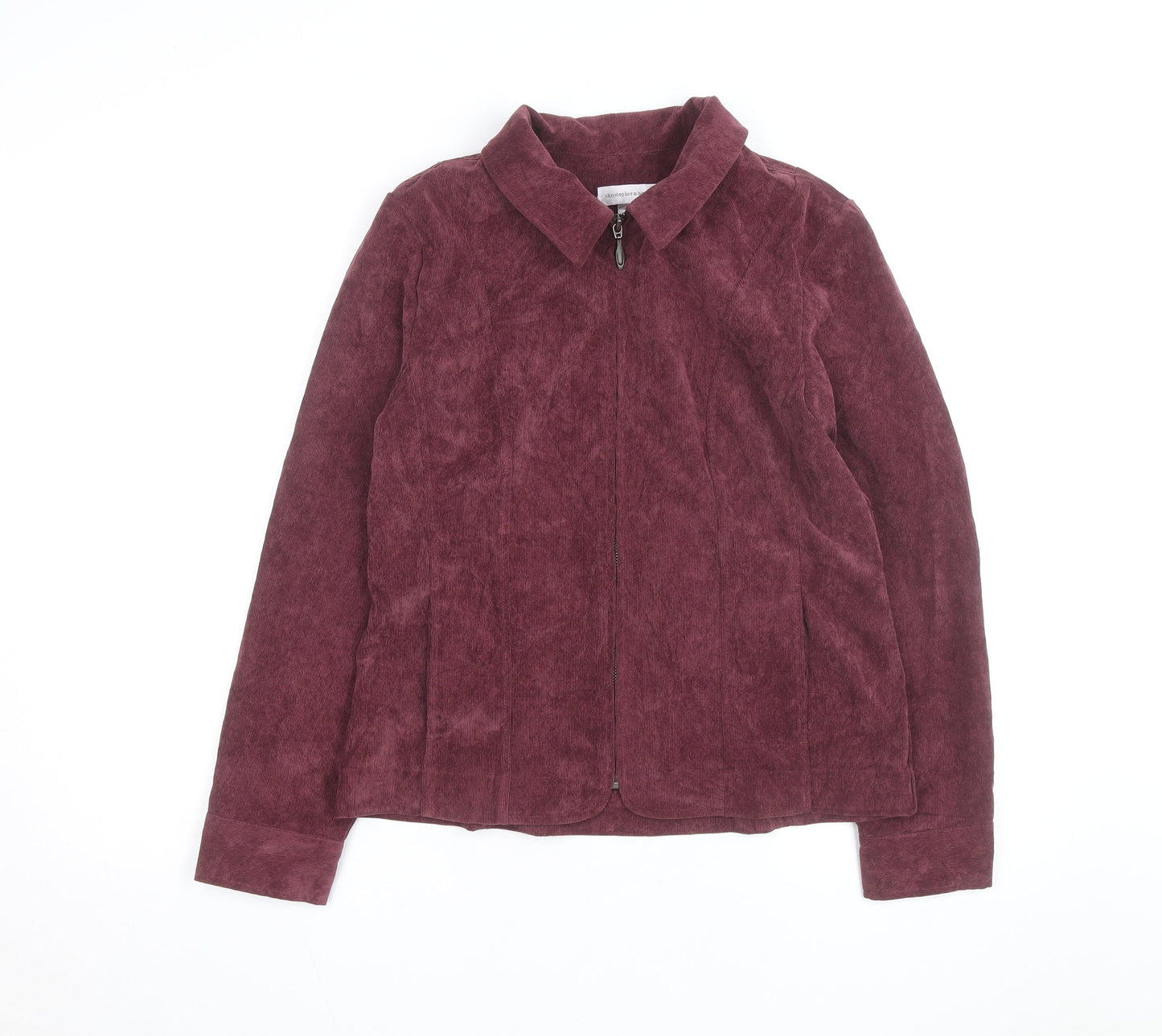 Christopher & Banks Women's Red Corduroy Zip Jacket Size S