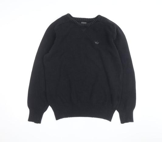 Firetrap Men's Black 3XL Crew Neck Cotton Pullover Jumper