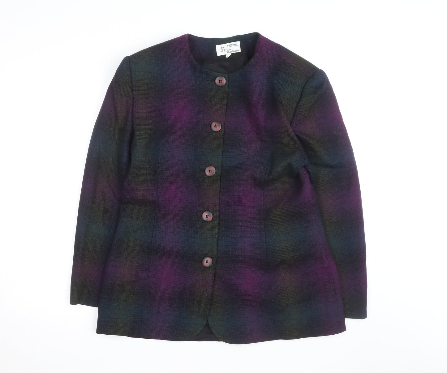 Braemar by Michelle Monet Women's Multicoloured Size 12 Wool Blazer Jacket